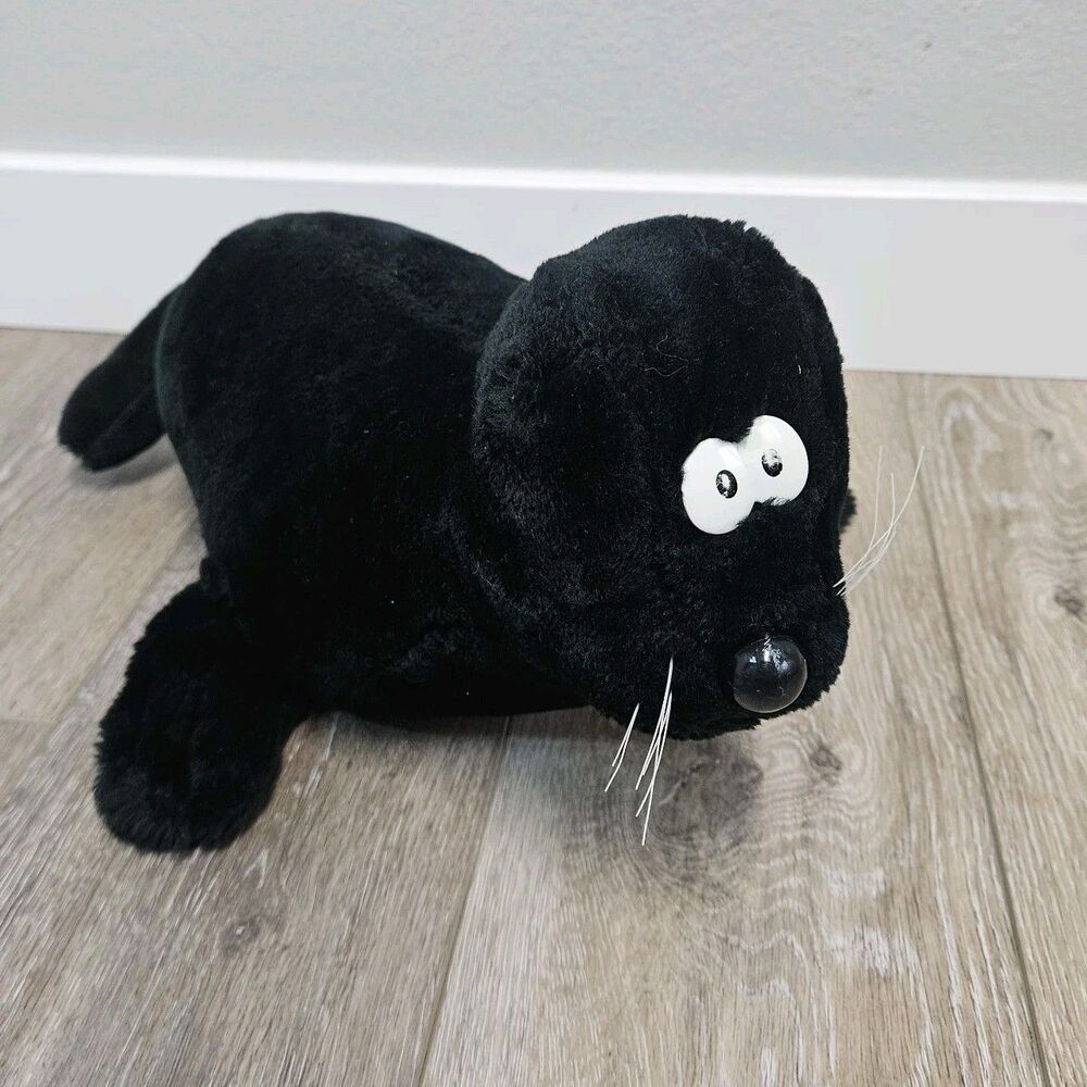 Squeezems Vintage Seymour Seal Plush Black 14" Fundamental Too 1987 Squeezem's